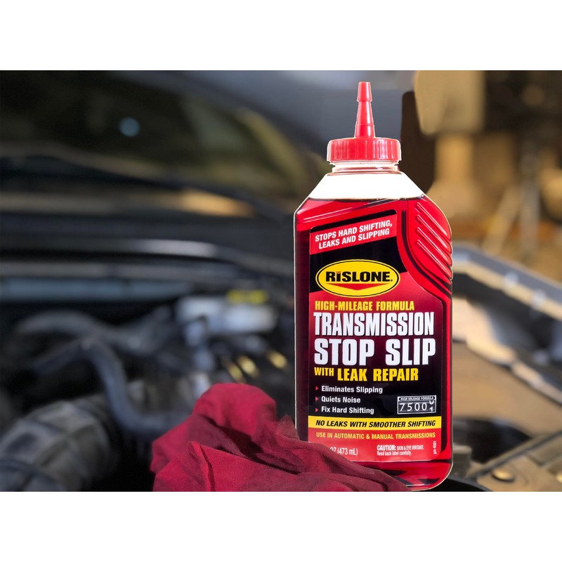 Rislone High Mileage Transmission Stop Slip with Leak Repair, 16.9