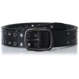 Lucky Brand Men Casual Leather Belt, Grommet and Stud-Black, 32"