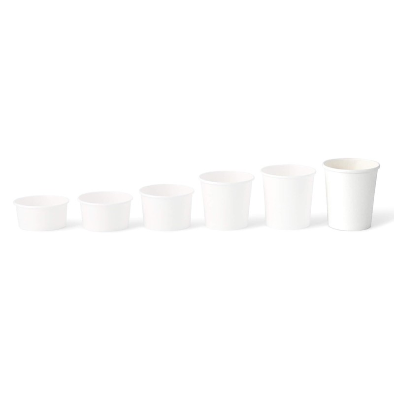 BIOZOYG 50x Paper-ice-Cream Cups 16 oz White - Disposable Cups