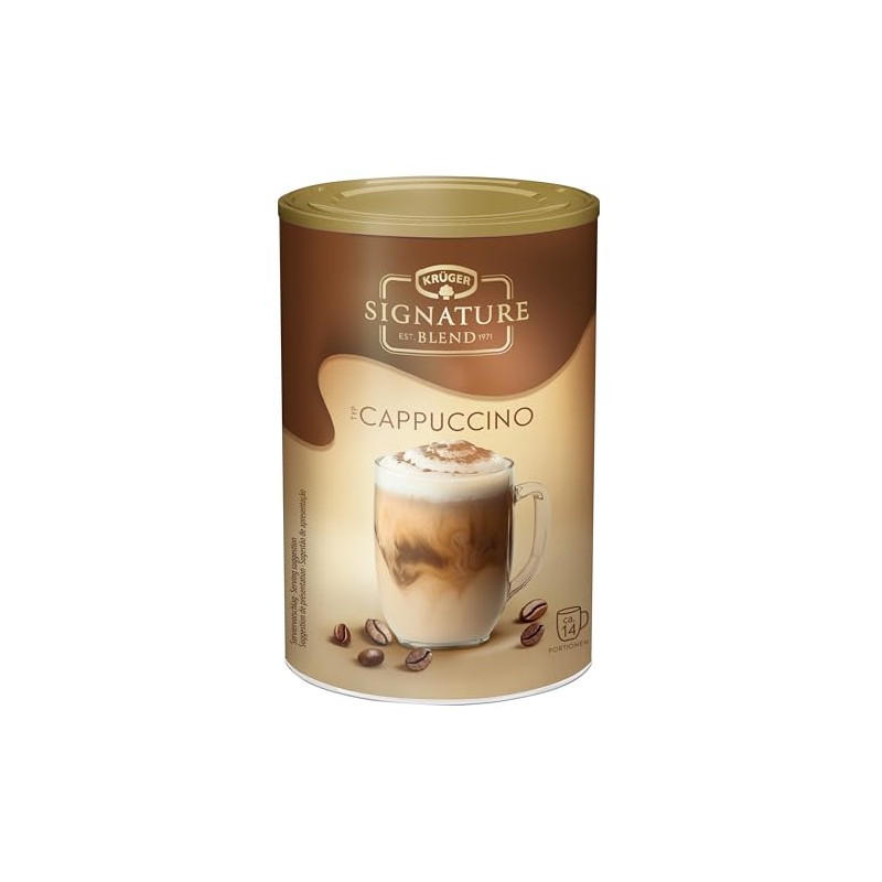KRÜGER Signature Blend Cappuccino 200 g tin, soluble bean coffee