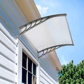 Awnings for Doors Windows 40"x40", Polycarbonate Door Window Awnings Exterior, Patio Entry Door Front Door Overhang Awning Canopy for Rain Shutter, Snow and UV Protection, Hollow Sheet (Clear Board)