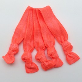 PEPPERLONELY Brand 20PC No Crease Elastic Hair Ties - Neon Red