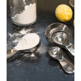 RSVP International Endurance Stainless Steel Oval Measuring Cups, Set of 4 | 1/8 Cup to 1 Cup Measurements | Nest for Easy Storage | Dishwasher Safe | Dry or Liquid | Baking or Cooking