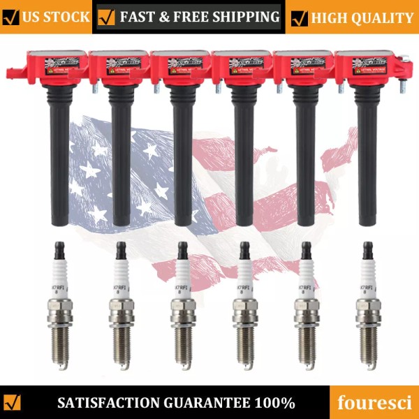 Carbole 6 Heavy Duty IRIDIUM Spark Plug and Ignition Coil