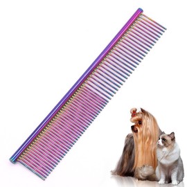1 Piece Pet Comb Stainless Steel Dog Comb Cat and Dog Metal Comb Pet Detangling for Small Large Medium Animals Cats Horses
