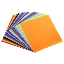 MECCANIXITY Felt Square Shape Craft Felt Sheets 11.81Inch x 11.81Inch for Home Decor Party Crafting Art, 20 Colors, Pack of 100
