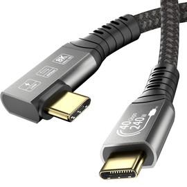 EUDOBEL USB 4 Kabel mit Thunderbolt 4 Kabel 1m,40Gbps USB C Datenkabel,240W USB-C auf USB-C Schnellladekabel, 8K@60Hz USB C Videokabel fürThunderbolt 3,MacBook, Docking Station,SSD,Monitor(90 Grad)