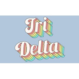 Delta Delta Delta - Sorority Letter Flag (Retro Design)