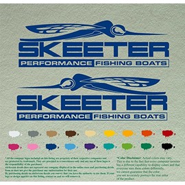 Pair of Skeeter Performance Boats Compatible Replacement Decals Vinyl Stickers Boat Outboard Motor Set of 2 (12", Blue 067)