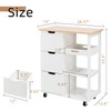 Shintenchi Kitchen Island Cart with Storage,Rolling Kitchen Island Storage Cabinet,Side