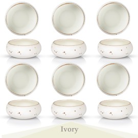 Esfour Ceramics Small Hand Craft Dessert Bowls - 12oz, Set of 6 - Microwave, Oven, Dishwasher Safe, Ice Cream, Soup, Snacks, Rice, Cereal, Chili, Side Dishes Dips, Ideal Gift - Classic Assorted Colors