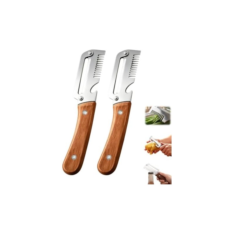 2 PCS Pelador Verduras Multifunción 3 EN 1, Cuchillo Pelador