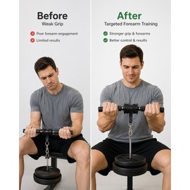 Wrist Roller Forearm Trainer for Strength Workouts – Steel Exercise Bar with Foam Grips and Nylon Weight Strap for Home or Gym