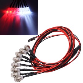 Treehobby 8Leds LED Light Headlights Taillight Kit Accessories Lights Compatible with traxxas HSP RC4WD Tamiya Redcat Axial SCX10 RC Car Crawler Truck Tank,5mm(4 White + 4 Red)