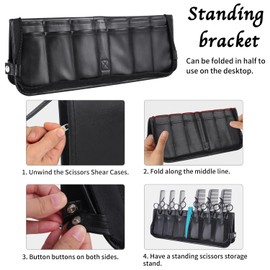 Hair Shear Scissors Bag Holder,Hair Stylist Scissor Holder Pouch Cases for Hairdressers,Scissor Cases for Hairstylists Foldable Comb and Scissors Holder Shear Cases for Hairstylists