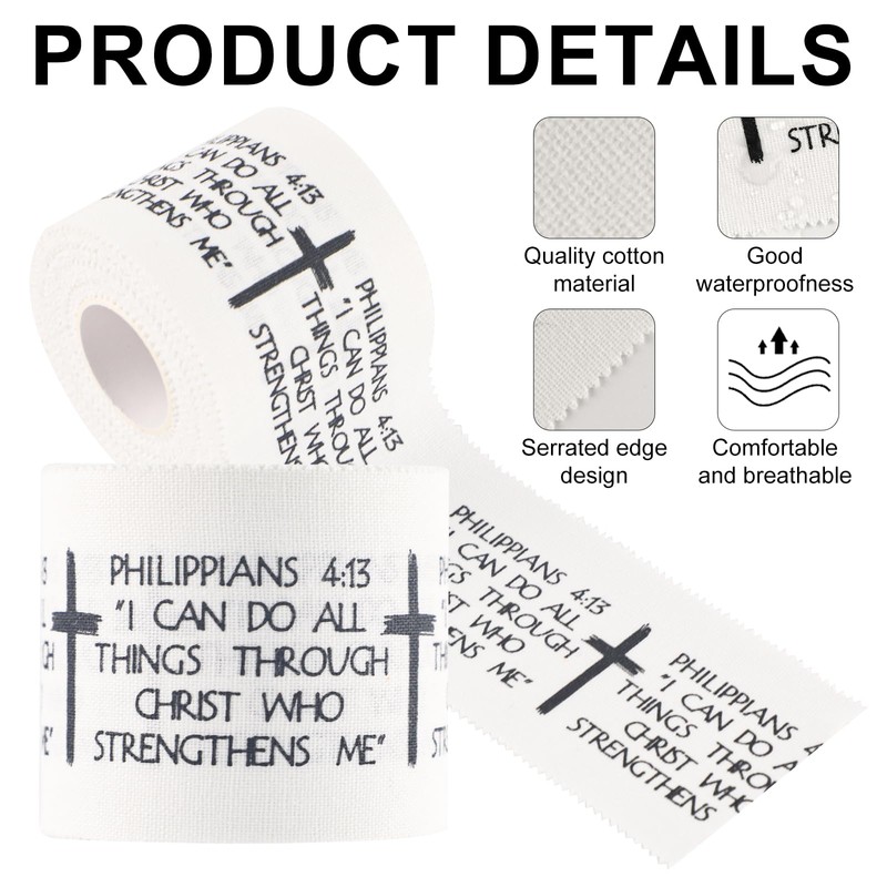 lasuroa Christian Wrist Band, 5 cm x 7 m, Cross