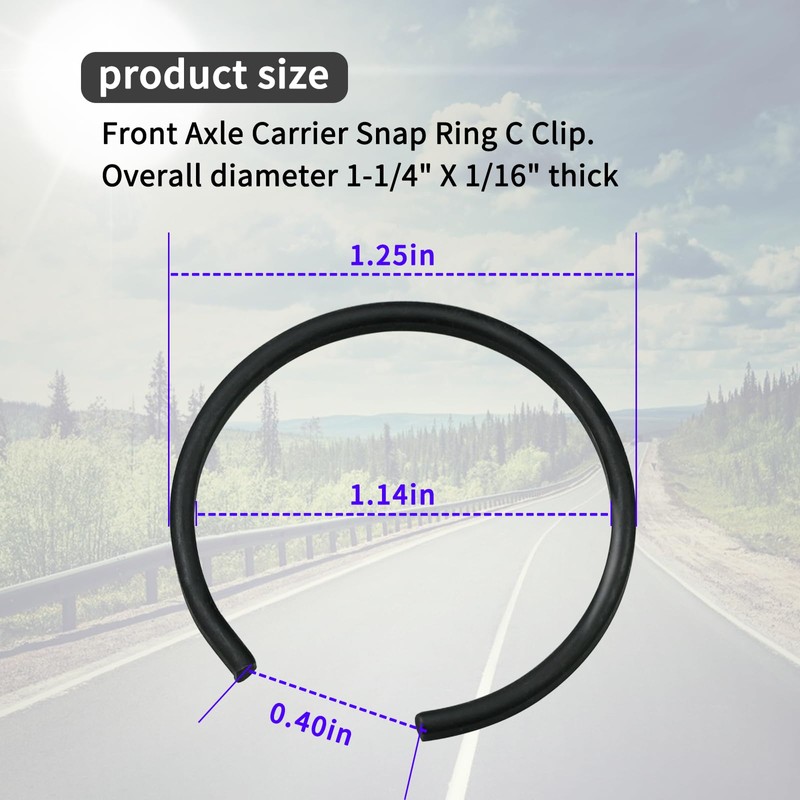 Vanshly 68146592AA Front Axle Carrier Snap Ring C Clip Compatible