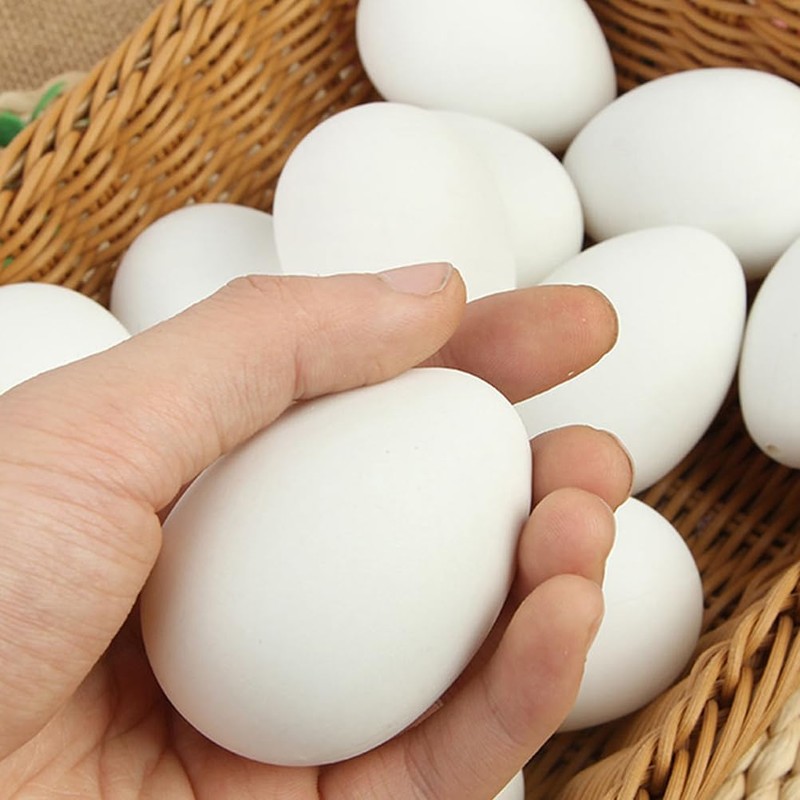 Kisangel Chicken Coop Eggs: 30Pcs White Fake Eggs, DIY Crafts,