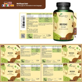 Vegavero Reishi Mushroom Extract | 13,000 mg (10:1) Ganoderma Lucidum | 120 Capsules | 40% Polysaccharides & 20% Beta Glucans | NO Additives | Vegan