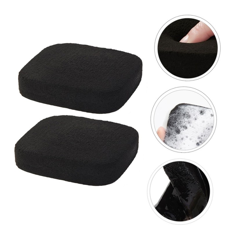 Baluue 1set Bamboo Charcoal Face Sponges Facial Cleansing Tool for