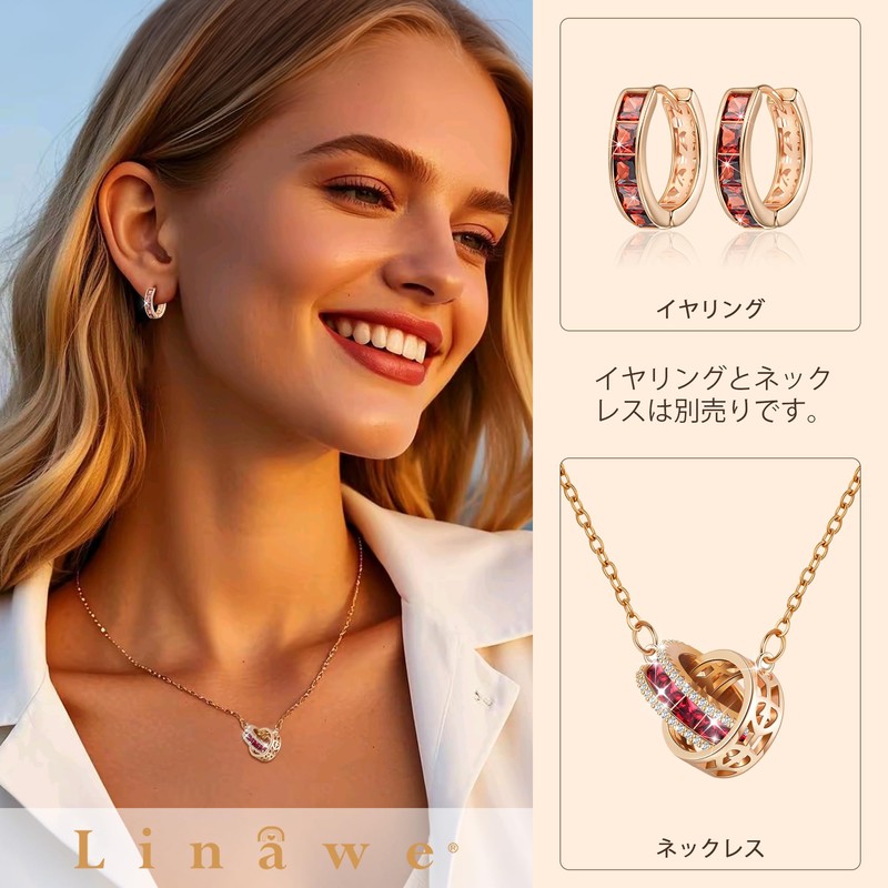 [Linawe] Imitation Diamond Pendant Necklace for Women, Simple, Stainless Steel