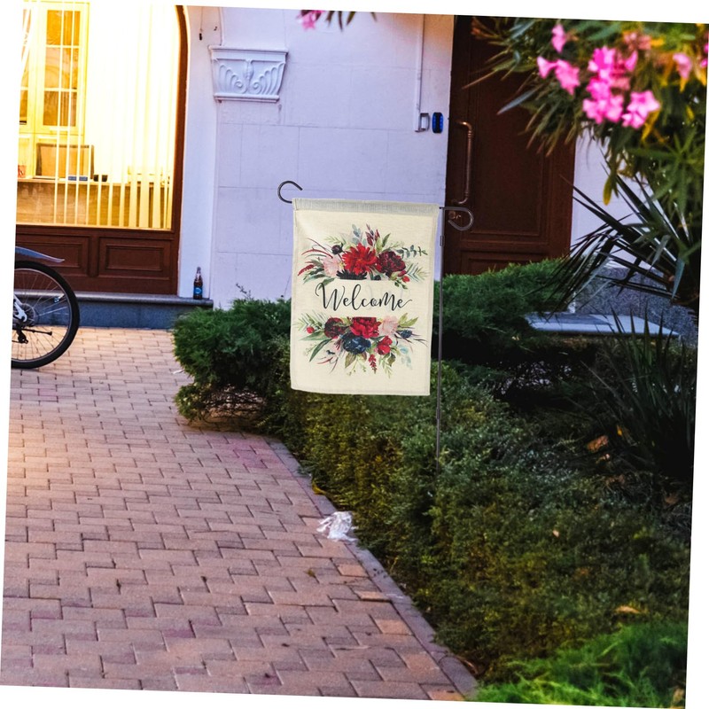 Totority 2pcs Vertical Polyester Garden Flag with Welcome Theme Durable