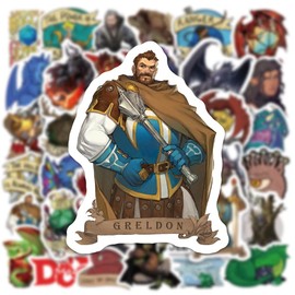 Dungeons and Dragons Stickers Pack of 50 Cartoon Game Stickers for Laptop Motorcycle Bicycle Phone Luggage Phone Skateboard Car Guitar Computer Waterproof Vinyl Graffiti Stickers for Teens Children