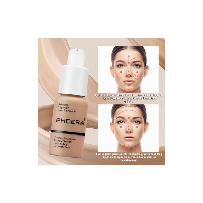 Lure Skin Foundation Concealer Beige Base Maquillaje Consistencia Ligera