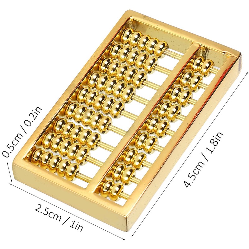 Chinese Mini Brass Abacus 9 Speed Educational Maths Calculator Tool