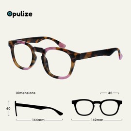 OPULIZE Ava Reading Glasses 4 Pack Flattering Rounded Frame Spring Hinges Scratch Resistant Brown Tortoiseshelll Pink Mens Womens RRRR62-4 +1.00