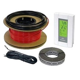 7.5 sqft Floor Heating Cable Set, Electric Radiant In-Floor Heat Heating Cable Warming System, 120V, 90 Watts, 30ft long heating cable, 7-day Programmable Floor Sensing Thermostat AUBE TH115-AF-120S