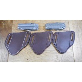Unbranded Leatherman Wave Sheath. Custom Made pancake sheath. Choice of stitch color. - Brown