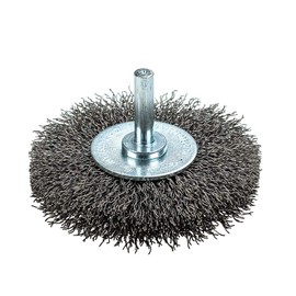 Forney 72254 Wire Wheel Brush, Coarse Crimped with 1/4" Round Shank, 3"