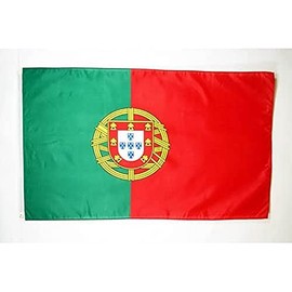 AZ FLAG - Portugal Flag - 2x3 Ft - 100D Polyester Portuguese Banner with Two Metal Grommets - Fade Resistant - Vivid Colors - 2' x 3' Feet - 90x60 Cm