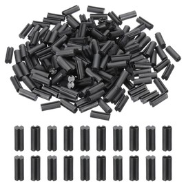 PATIKIL Pack of 200 LED Spacers, 4 mm AD 10 mm Height, Double Pit Nylon Light Emitting Diode Holder, LED Light, Insulation Column, PCB Mounting Support for LED Protection Fixation, Black