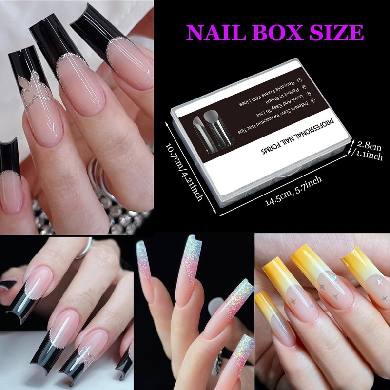120PCS Nail Forms for Poly Nail Gel, Reusable Acrylic Nail