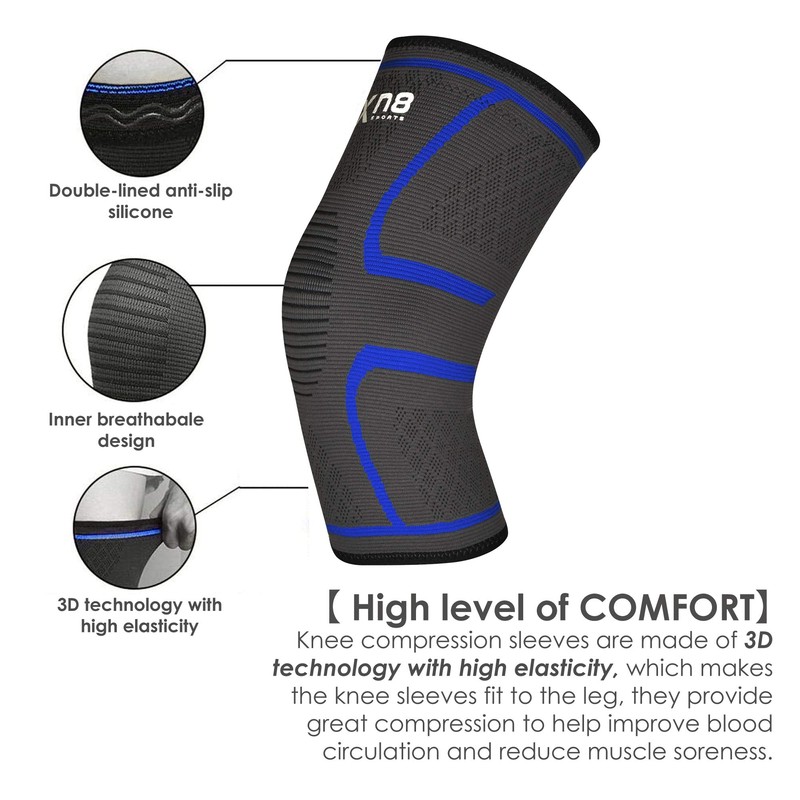 Xn8 Knee Support Brace - Compression Sleeve for Arthritis, Joint