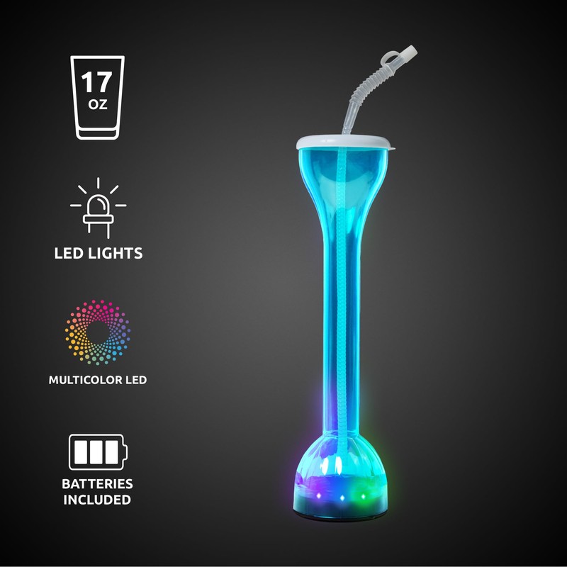 Fun Central 17 oz Blue LED Flashing Yard Glass with