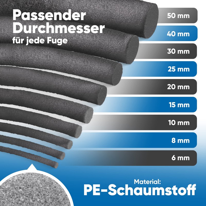 Bauhandel24 - 10 m PE Round Cord Diameter 40 mm,