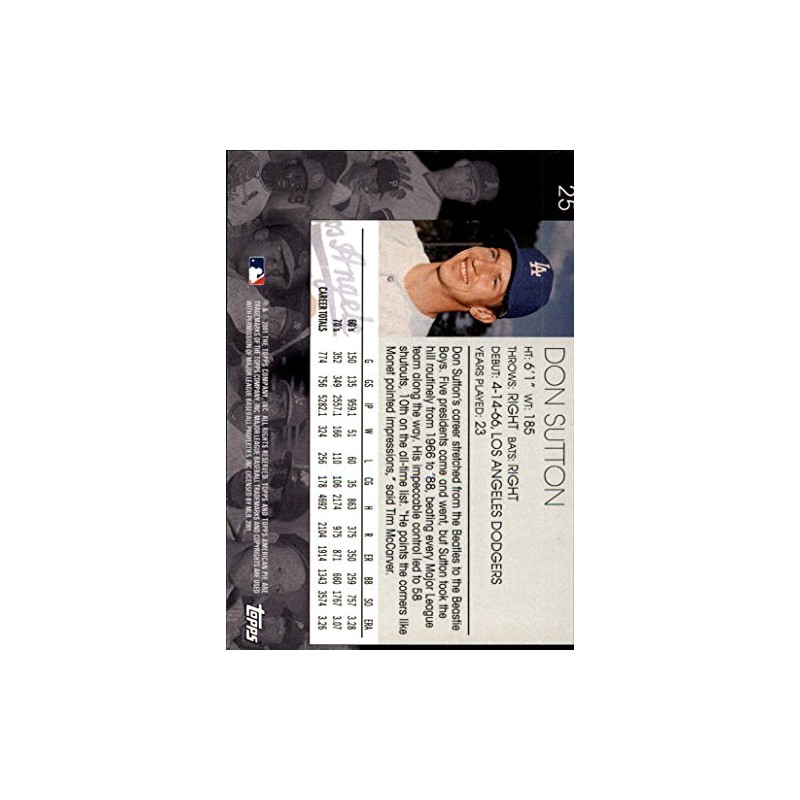 2001 Topps American Pie Baseball #25 Don Sutton