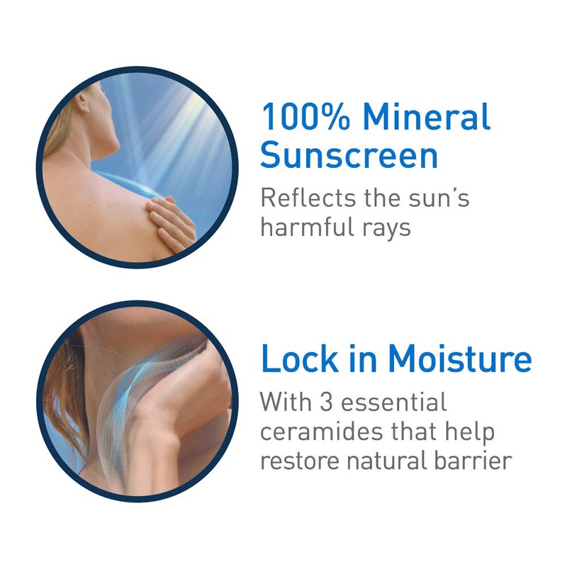 CeraVe 100% Mineral Sunscreen Spf 50 | Face Sunscreen With