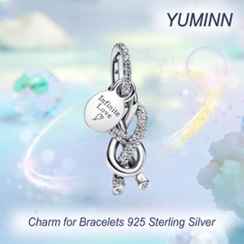 YUMINN - Abalorio de plata de ley 925 para pulseras y collares, colgante de abalorio para mujeres y madres