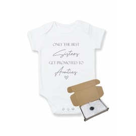 allaboutthebump Only The Best Sisters Get Promoted To Aunties | Baby Announcement Vest Bodysuit (Pregnancy Reveal) - Gift Wrapped with Box