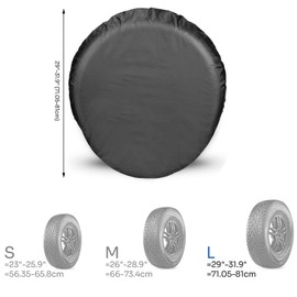 4Pcs Tire Covers, Outdoor Black Waterproof and Dustproof Heavy Duty Tire Cover, Anti-UV wheel tire cover for RV Trailer Camper Truck Motorhome, Universal Fits 24"to 32" Tire Diameter