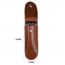 Unbranded Padded Dust-proof Outdoor Travel Leather Snap - on Retro Razor Storage Pouch USA