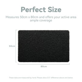 SIXHOME 50 * 80cm Black Loofah Shower Mats for Inside Shower Non Slip Soft Textured Anti Mould PVC Bath Mat for Bathroom Wet Shower Areas