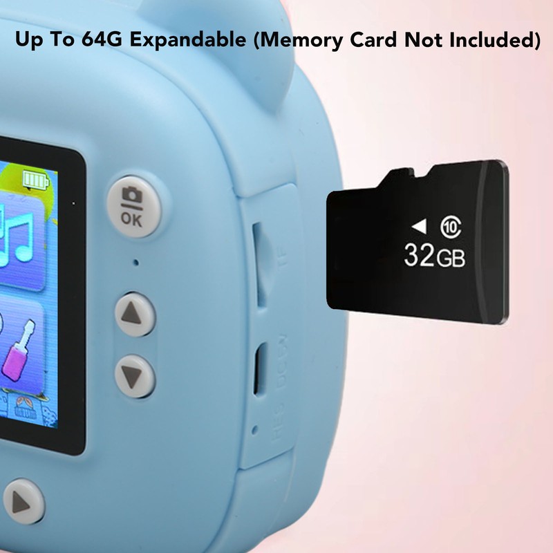 Instant Camera 2.4in IPS Screen Dual 24MP Camera USB Charge