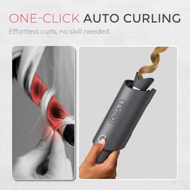 TYMO Automatic Rotating Curling Iron - TYMO CURLPRO Beach Waves Curling Wand, Portable Hair Curler, 500 Million Ionic, Dual Voltage & Lightweight for 