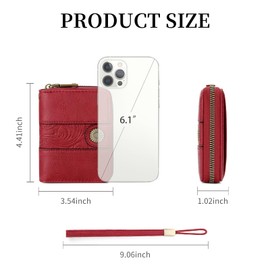 SENDEFN Card Holder Wallet for Women, Small RFID Blocking Card Purse Accordion Zipper Card Case with Removable Wristlet