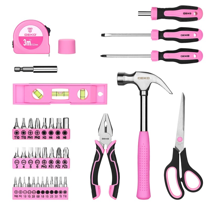 DEKOPRO Tool Set for Women: Pink Tool Set for Home